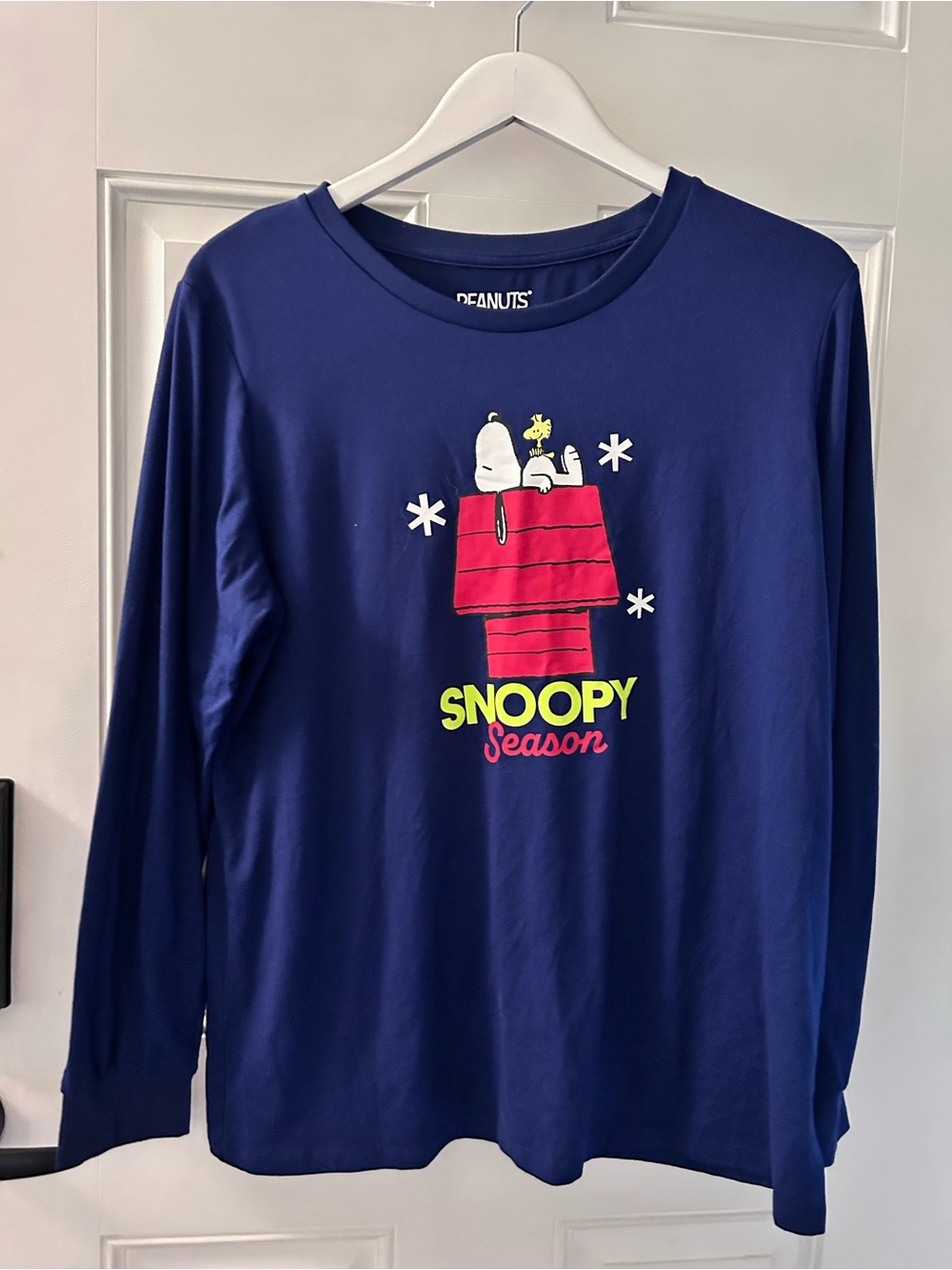 Peanuts Navy Snoopy Season Long-Sleeve Pajama Top